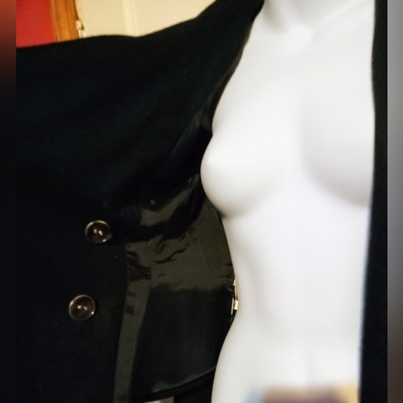 🛍️ BUNDLE ONLY🛍️ANN TAYLOR VINTAGE BLACK WOOL BLEND MILITARY JACKET - Picture 7 of 10